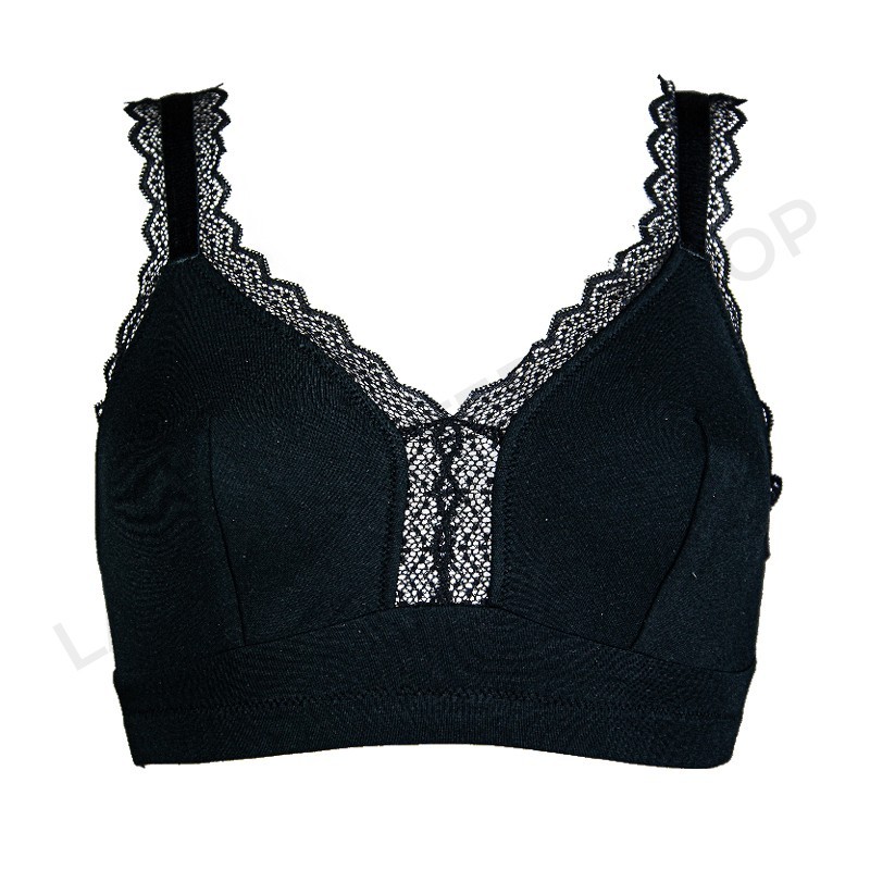 Reggiseno bralette Dalis in cotone nero senza ferretto coppa morbida donna ragazza della Parfait