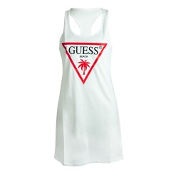 Abito canotta lunga in cotone bianco Guess donna ragazza